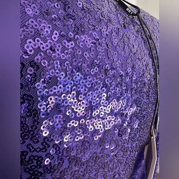 SHO BY TADASHI SHOJI Long Sleeve Sequin Cocktail Mini Dress Size XS - Picture 12 of 16